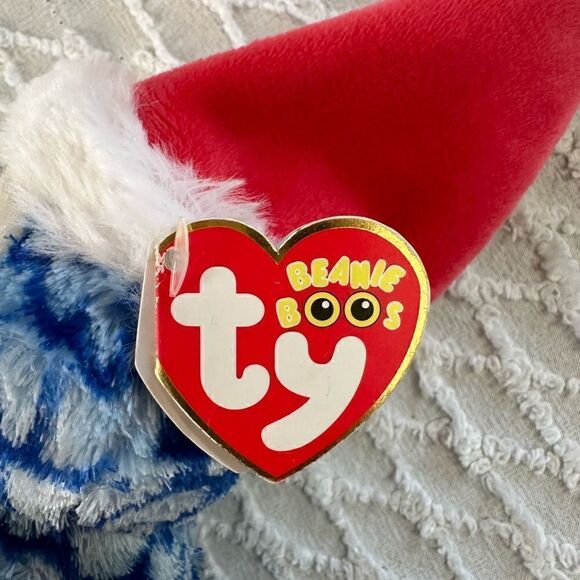 Ty Beanie Baby Owl Icicles with Santa Hat Tags - Picture 7 of 10